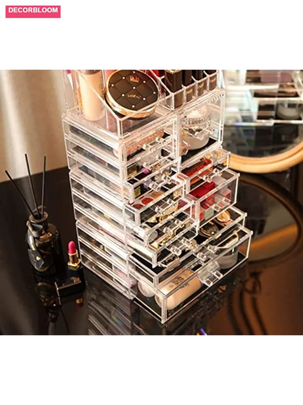 Acrylic Makeup Organizer 11 Drawers Stackable Cosmetic Display Case Vanity
